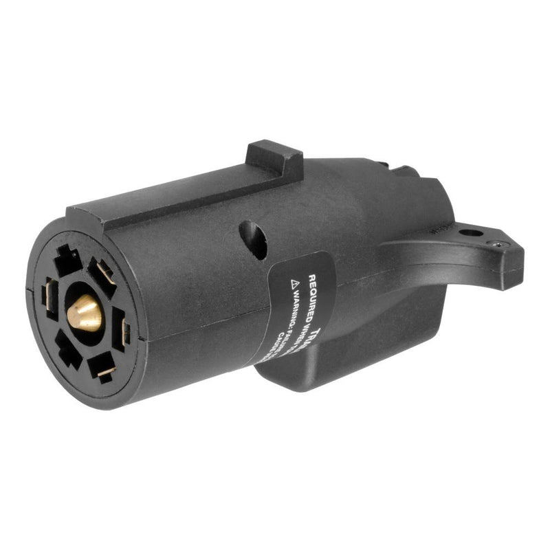 Load image into Gallery viewer, 7-Way RV Style Flat Blade Vehicle End Adapter to Flat 4-Way or 5- Way Trailer with LED Lights