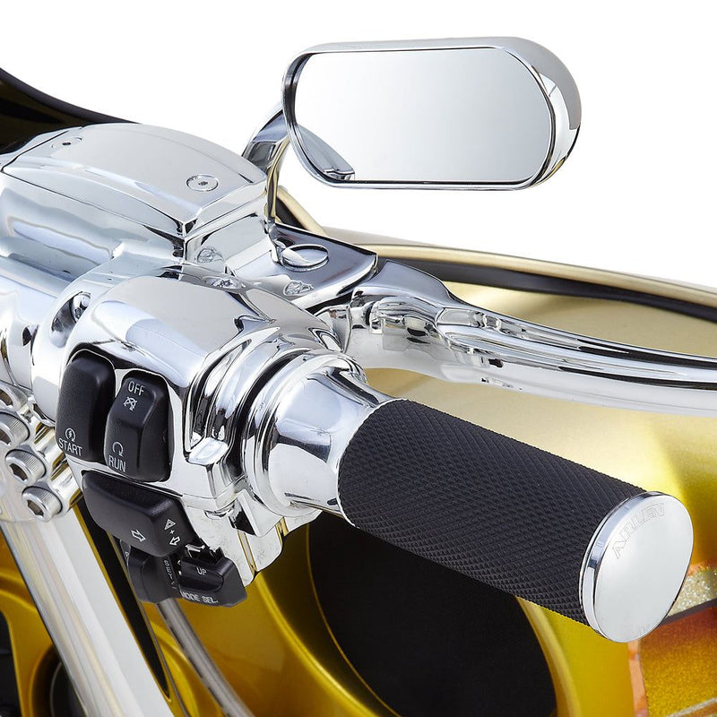 Load image into Gallery viewer, Arlen Ness Micro Chrome Mini Oval Left Side Mirror Harley or Metric EACH New