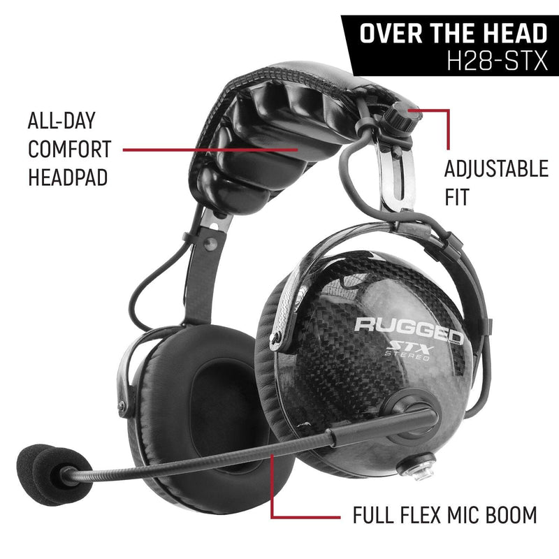 Load image into Gallery viewer, Rugged Radios AlphaBass Carbon Fiber Headset for STEREO and OFFROAD Intercoms