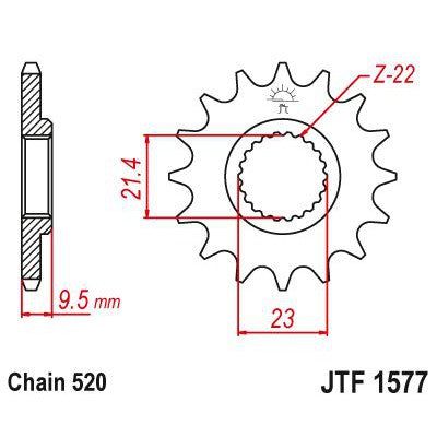 Load image into Gallery viewer, JT Sprockets Front Steel Sprocket 15 Tooth 15T 520 Chain JTF1577.15