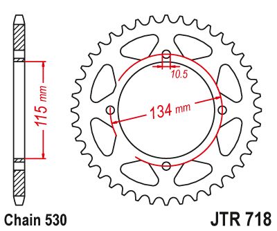 Load image into Gallery viewer, JT Sprockets Rear Steel Sprocket 46 Tooth 46T 530 Chain JTR718.46