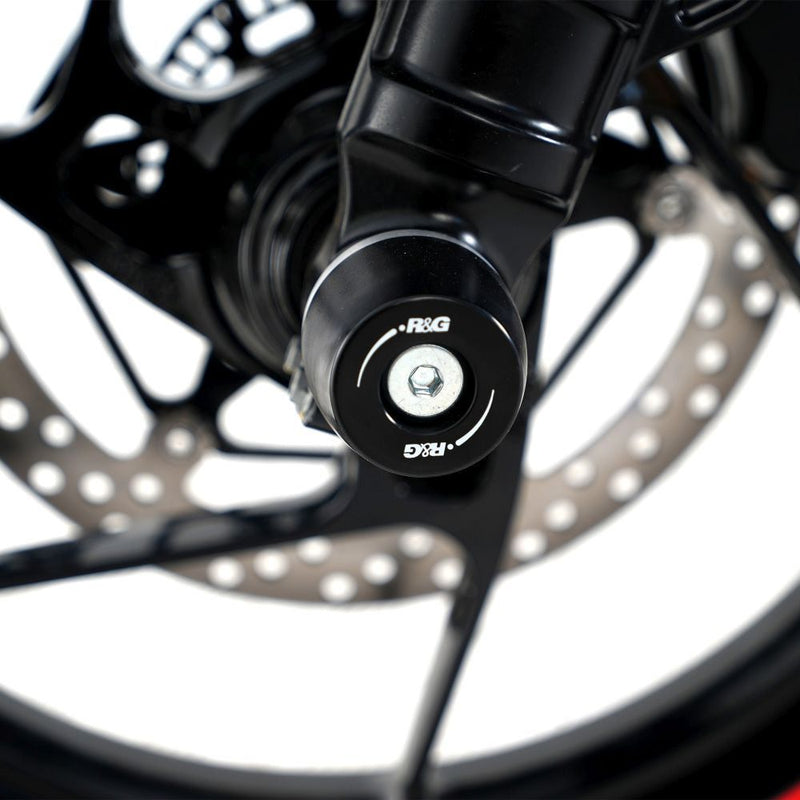 Load image into Gallery viewer, R&G Racing Black Fork Protectors For 2024-2025 Aprilia RS457 FP0292BK