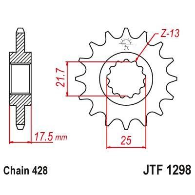 Load image into Gallery viewer, JT Sprockets Front Steel Countershaft Sprocket 17 Tooth 17T 428 Chain For Honda Interceptor VTR VTR250 1989-1990 JTF1298.17