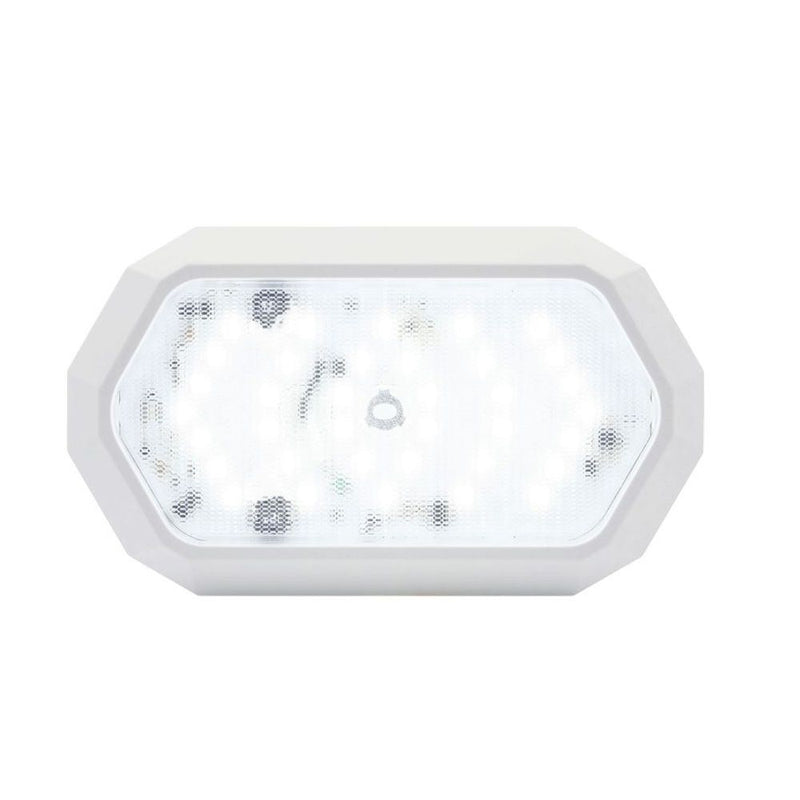Load image into Gallery viewer, Surface Mount LED Dome Light with White Base and Trim Ring, Touch Switch on Lens, Dimmable with Memory