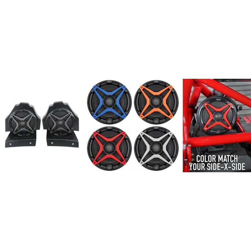 Load image into Gallery viewer, SSV Works Rear Seat 6.5" Speaker Pods With Red Grilles For Polaris Slingshot 15-21