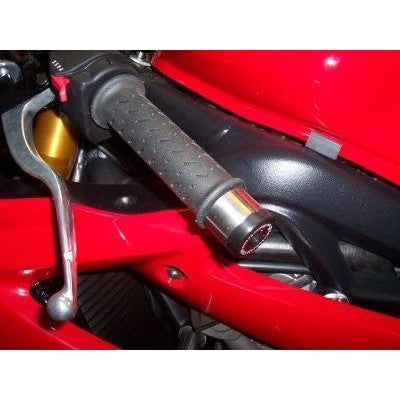 Load image into Gallery viewer, R&G Racing Black Bar End Sliders For 2006-2012 Triumph Daytona 675 BE0026BK