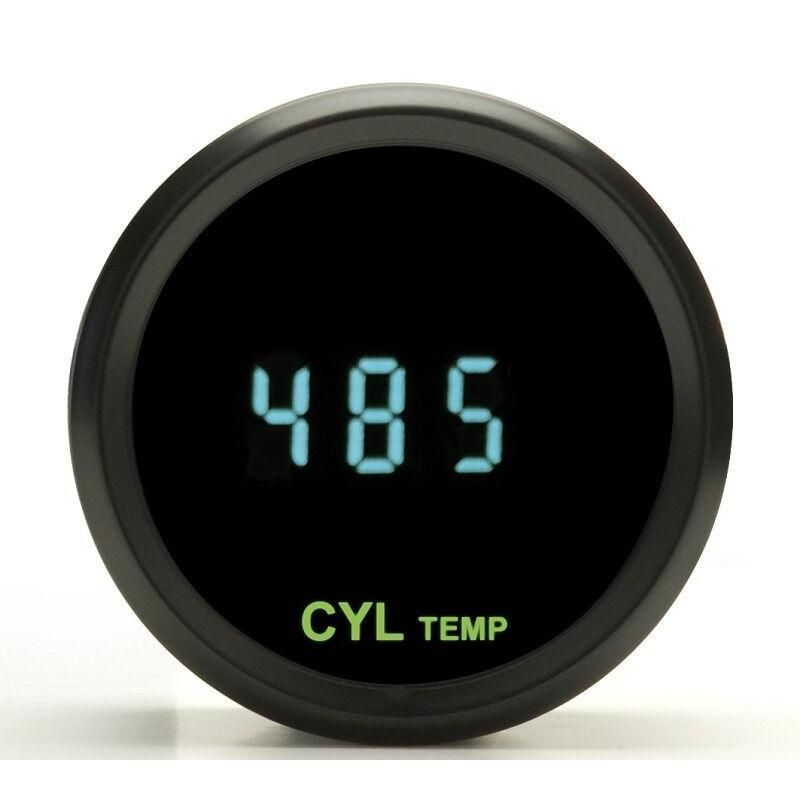 Load image into Gallery viewer, Dakota Digital Round Cylinder Head Temperature CHT Gauge Teal Display ODYR-11-1