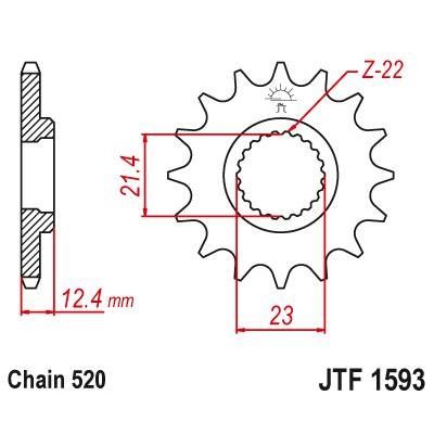 Load image into Gallery viewer, JT Sprockets Front Steel Countershaft Sprocket 14 Tooth 14T 520 Chain