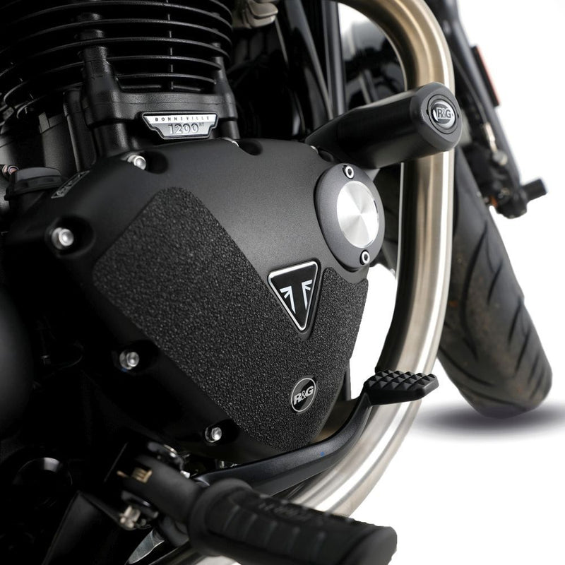 Load image into Gallery viewer, R&G Racing Black Boot Guard Kit For 2017-2024 Triumph Bonneville Bobber