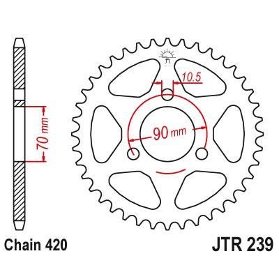 Load image into Gallery viewer, JT Sprockets Rear Steel Sprocket 47 Tooth 47T 420 Chain JTR239.47