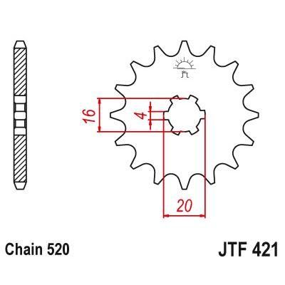 Load image into Gallery viewer, JT Sprockets Front Steel Countershaft Sprocket 11 Tooth 11T 520 Chain JTF421.11