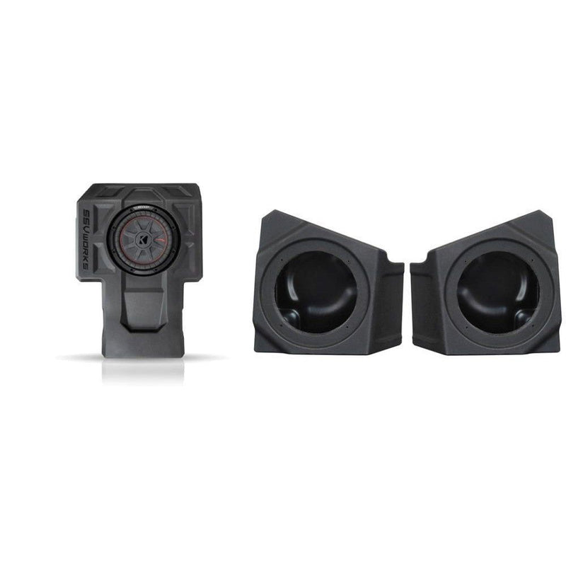 Load image into Gallery viewer, SSV Works Unloaded 10" Subwoofer Enclosure And Unloaded Speaker Pods For Kawasaki KRF1000 20-22