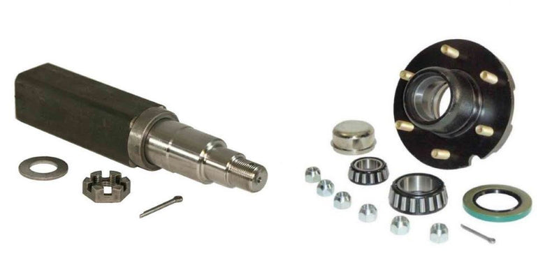 Load image into Gallery viewer, Trailer Spindle and Hub Kit with 6 Lugs on 5 1/2" Circle, 3,000 lb. Capacity