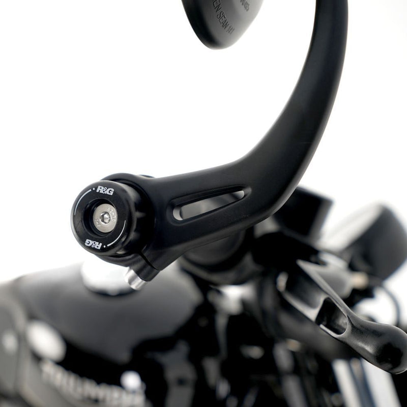 Load image into Gallery viewer, R&G Racing Black Bar End Sliders For 2017-2024 Triumph Bonneville Bobber