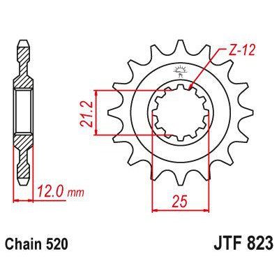 Load image into Gallery viewer, JT Sprockets Front Steel Sprocket 14 Tooth 14T 520 Chain JTF823.14