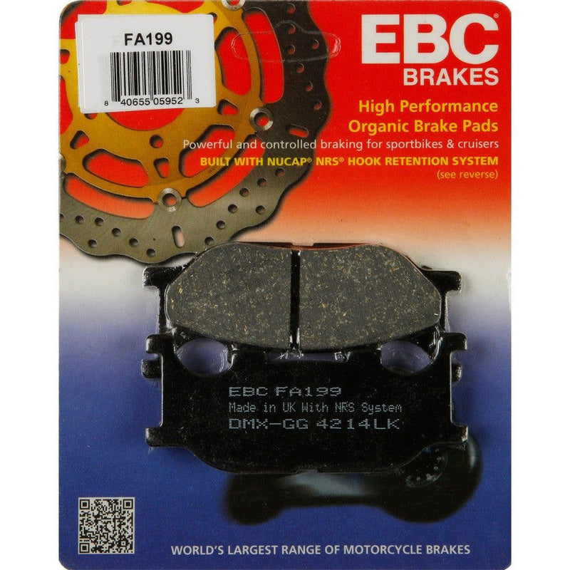 Load image into Gallery viewer, EBC 1 Pair Premium SFA Organic OE Replacement Brake Pads MPN FA199