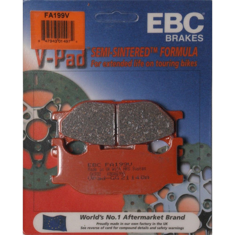 Load image into Gallery viewer, EBC 1 Pair V-Pad Semi-Sintered Touring Brake Pads MPN FA199V