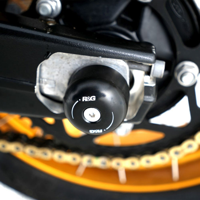 Load image into Gallery viewer, R&amp;G Racing Black Swingarm Protectors For 2018-2024 BMW F700GS
