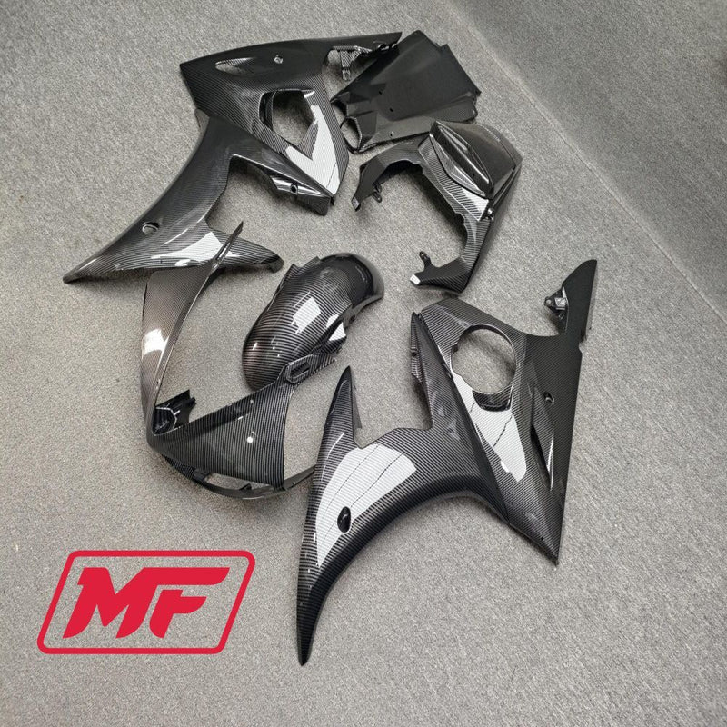 Load image into Gallery viewer, Monster Fairings Full Kit Yamaha YZF R6 03-04 Carbon Fiber Style + Windshield + Gas Tank Cover
