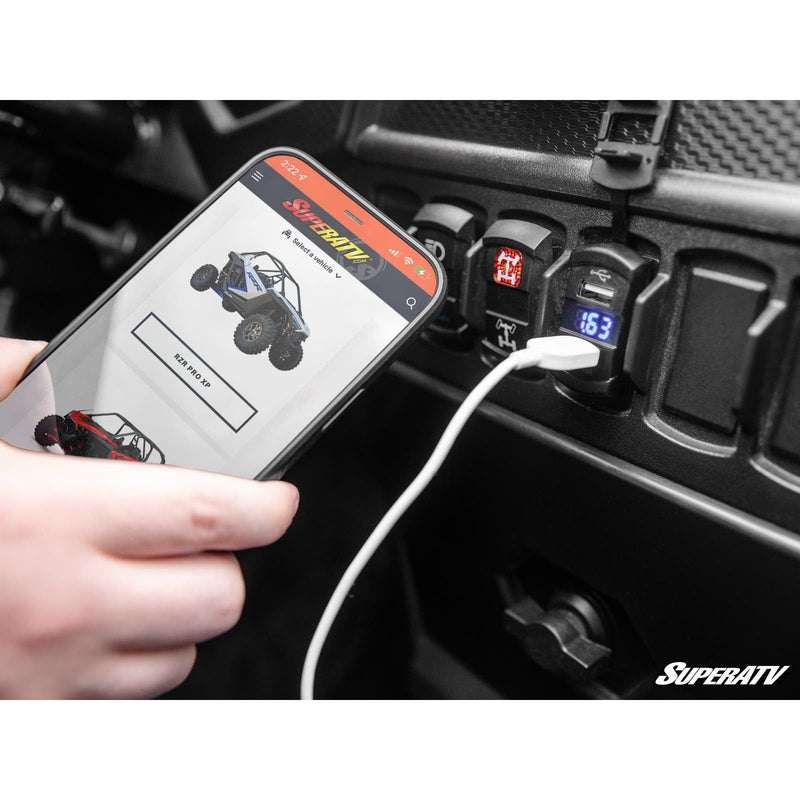 Load image into Gallery viewer, SuperATV 12 V UTV Voltmeter and Dual USB Charger RS-U-001
