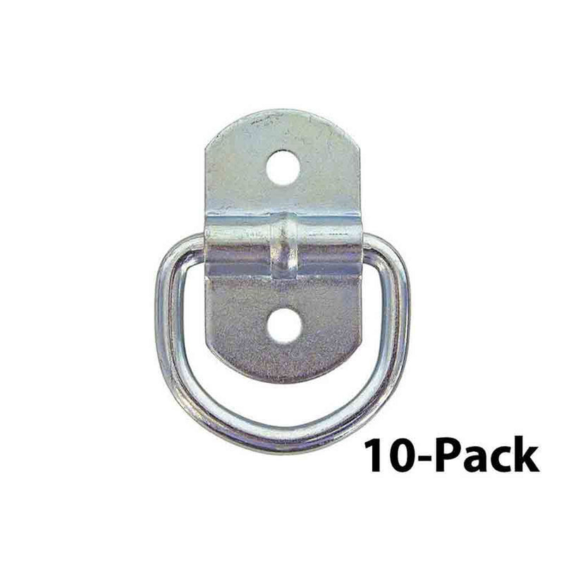 Load image into Gallery viewer, 10-Pack - Buyers Products 1/4 Inch Forged Light Duty Rope Ring With 2-Hole Mounting Bracket, Zinc Plated
