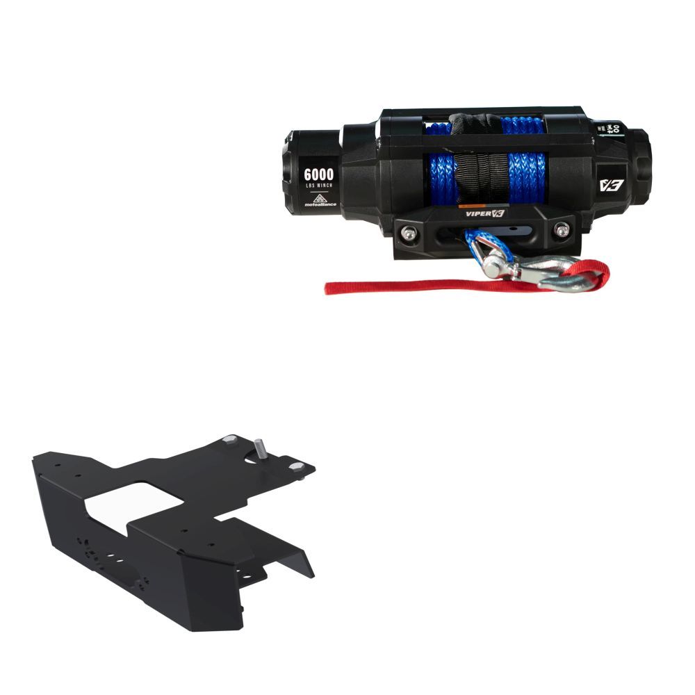 Viper 6000lbs V3 Winch Blue Rope With Mount For Polaris RZR Turbo S 2018-2021