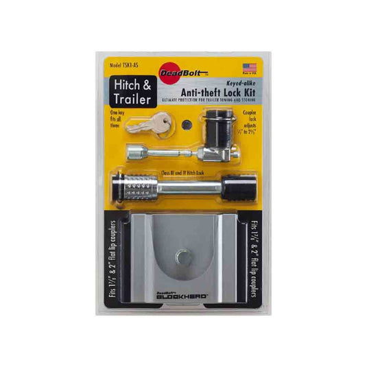 Anti-Theft Lock Kit fits 1-7/8" & 2" Ball Couplers - Fits Class III/IV Receiver Hitches - Keyed Alike Locks
