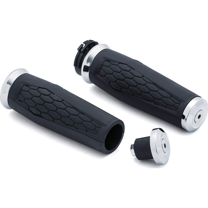 Load image into Gallery viewer, Kuryakyn Hex Grips for V-Twin Cable Chrome
