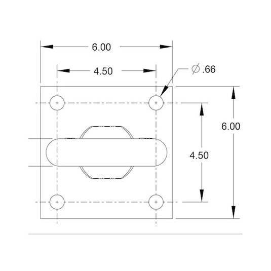 Buyers 4-Bolt Mount Tow Ring - 42,000 Lbs. Capacity with Mounting Hardware