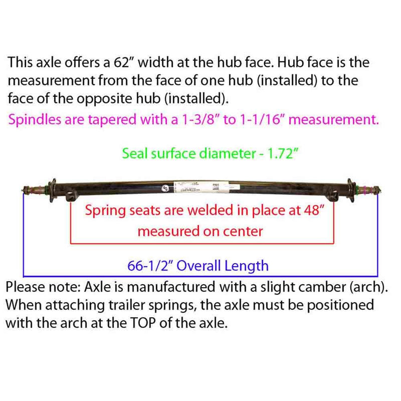 Load image into Gallery viewer, 3,500 lb. Straight Axle Tube with 62 Inch Hub Face
