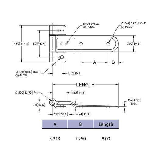 Steel Trailer Door Hinge