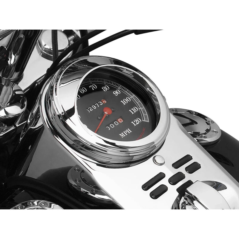 Load image into Gallery viewer, Harley-Davidson FLSTI Heritage Softail 2006Speedometer Visor Chrome by Kuryakyn
