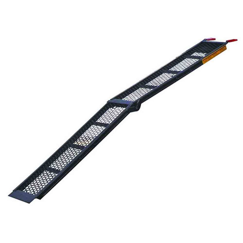 Load image into Gallery viewer, Center-Folding Mild Arched Steel Mesh Loading Ramp 800 lb. Rated (per ramp) - 80&quot; long x 11&quot; wide
