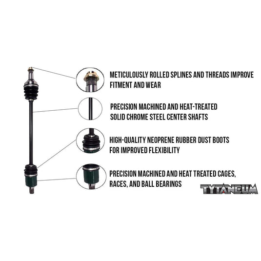 Tytaneum OE Style Front/Rear CV Axle Set For 2008 Can-Am Outlander 500 HO XT