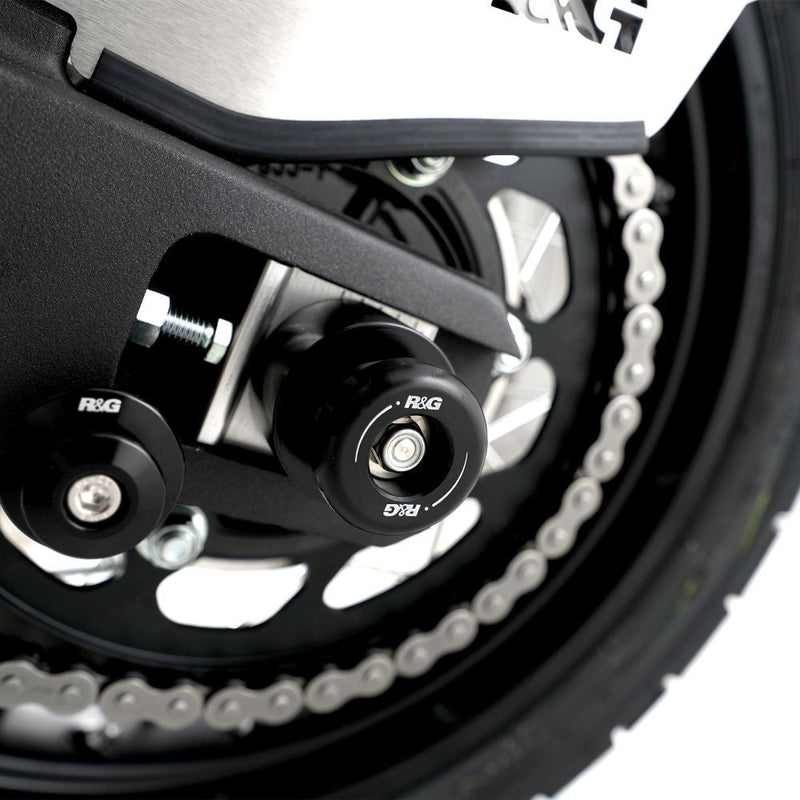 Load image into Gallery viewer, R&amp;G Racing Black Swingarm Protectors SP0086BK
