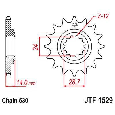 JT Sprockets Front Steel Countershaft Sprocket 17 Tooth 17T 530 Chain