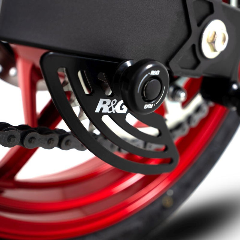 Load image into Gallery viewer, R&amp;G Racing Black Toe Chain Guards For 2018-2020 Kawasaki Ninja 250
