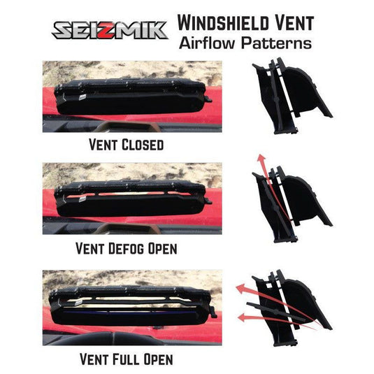 Seizmik Versa-Vent Hard Coated Polycarbonate Windshield For Polaris General