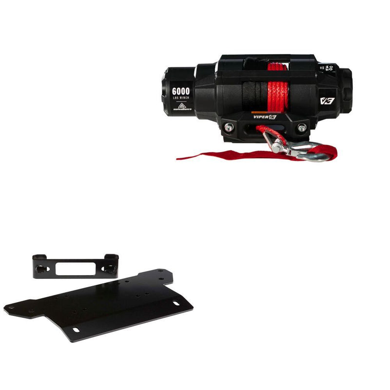 Load image into Gallery viewer, Viper 6000lbs V3 Winch Red Rope With Mount For Polaris Ranger Crew Diesel 1000 2016-2018

