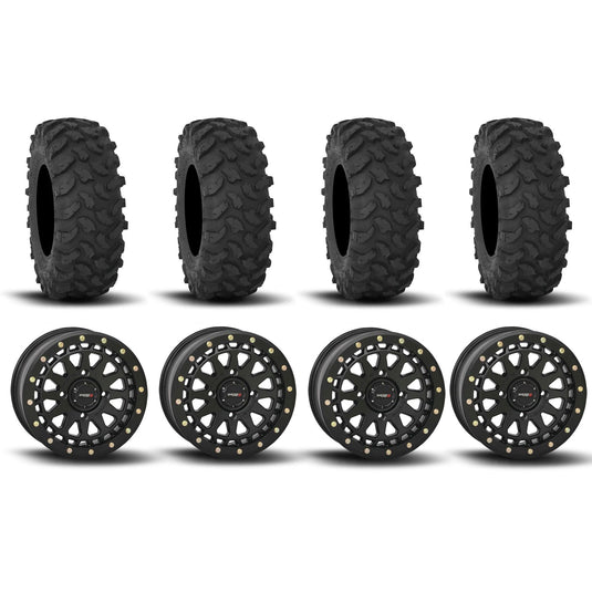 System 3 SB-6 Beadlock Matte Black 15" Wheels And XTR370 Tires [33x10-15]