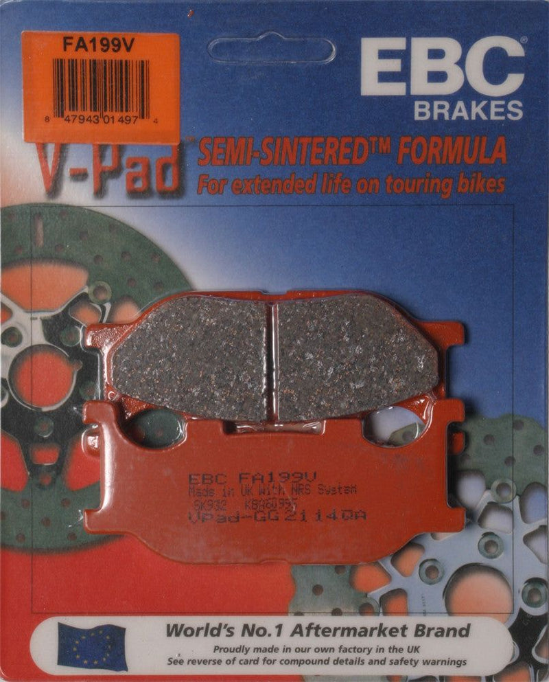Load image into Gallery viewer, EBC 1 Pair V-Pad Semi-Sintered Touring Brake Pads MPN FA199V
