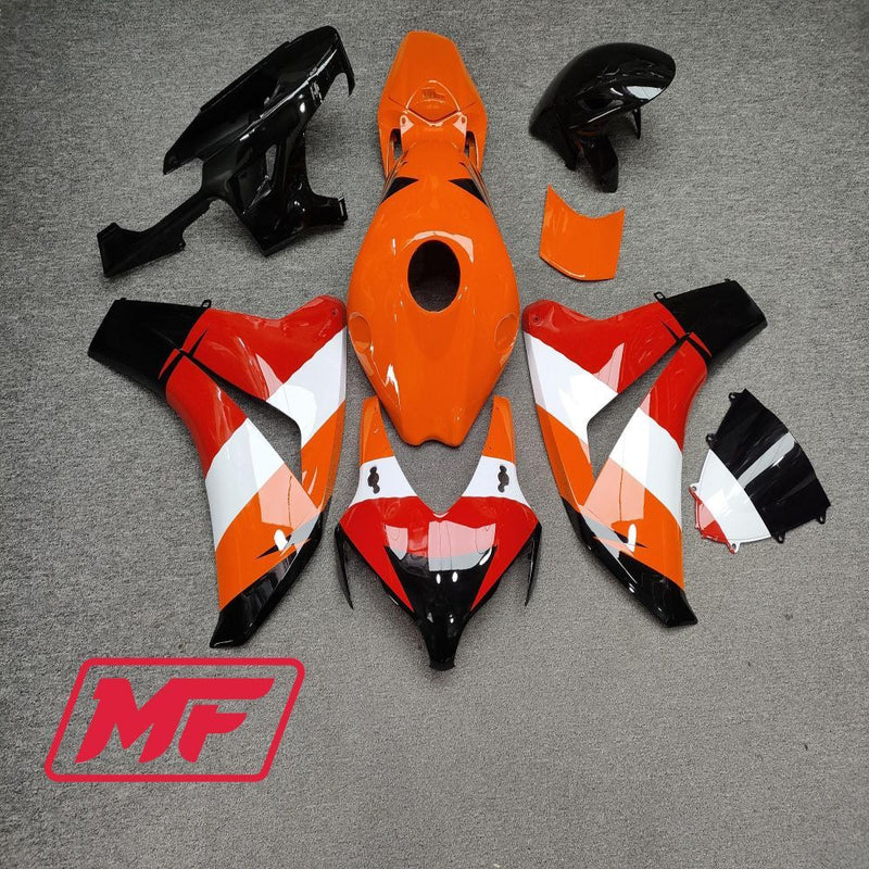Load image into Gallery viewer, Monster Fairings Full Kit Honda CBR1000RR 08-11 Repsol Black Red Orange + Windshield + Gas Tank Cover

