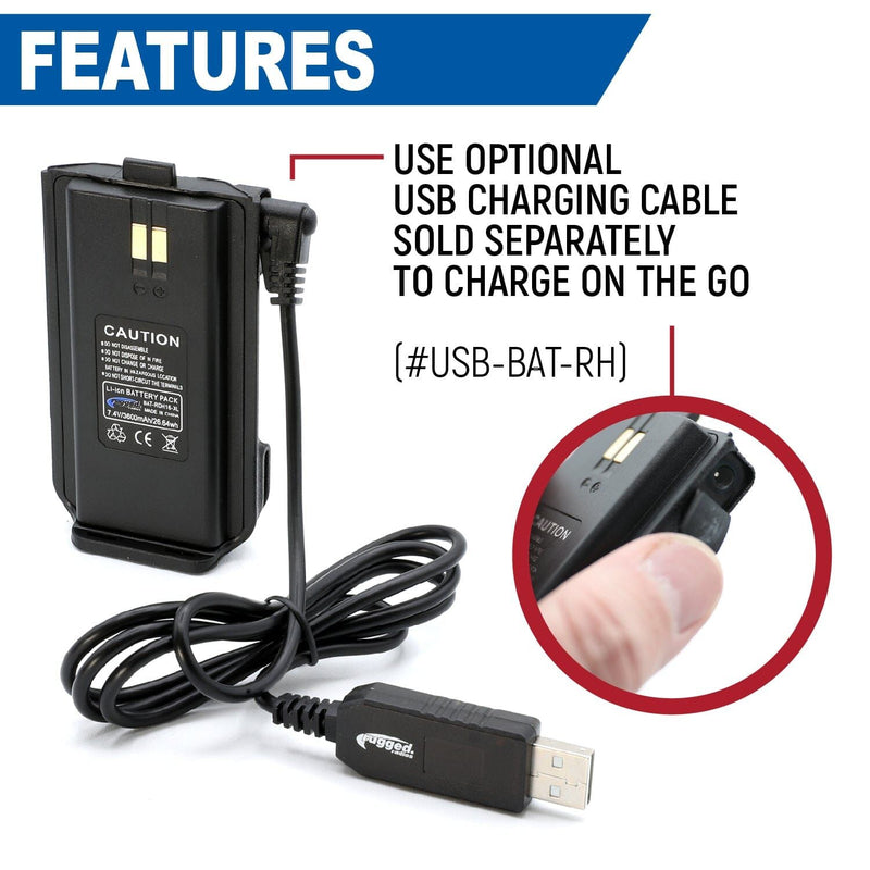 Load image into Gallery viewer, Rugged Radios RDH-16 Handheld Radio High Capacity Battery BAT-RDH16-XL
