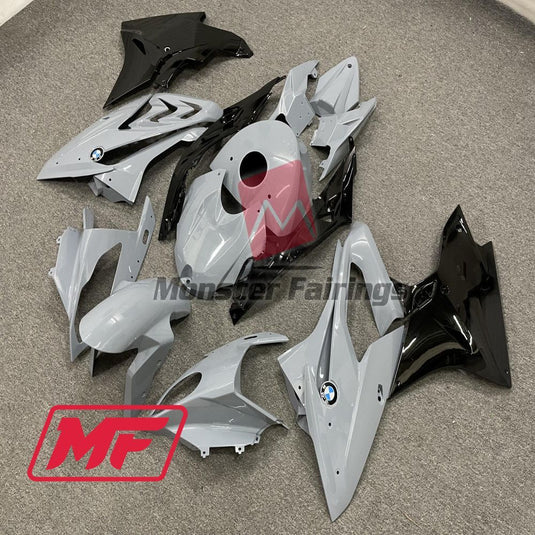 Monster Fairings Full Kit BMW S1000RR 17-18 Cement Grey and Black + Windshield + Gas Tank Cover