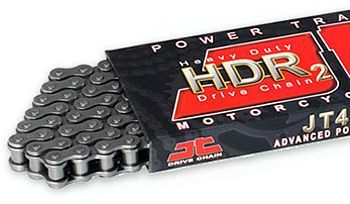 Load image into Gallery viewer, JT Sprockets HDR Heavy Duty Black Steel Spring/Clip Link Chain 420-120
