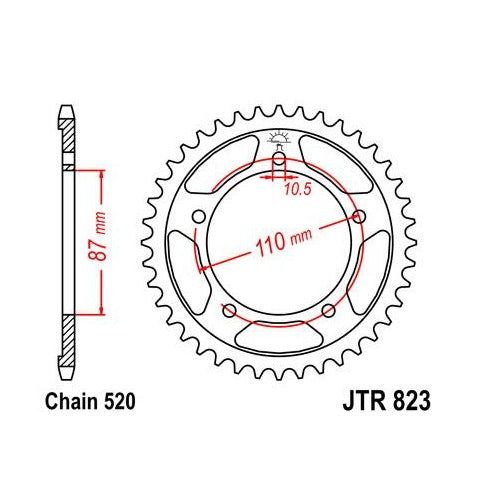 Steel Rear Sprocket 45T for Street SUZUKI SFV650 Gladius 2009-2014