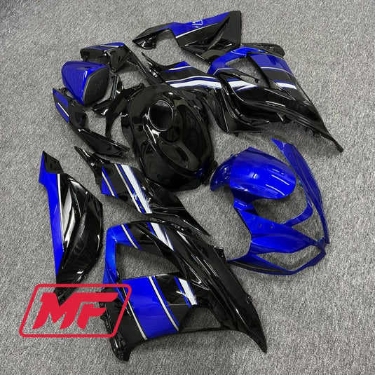 Monster Fairings Full Kit Kawasaki ZX-6R 13-18 Deep Blue and Black + Windshield + Gas Tank Cover