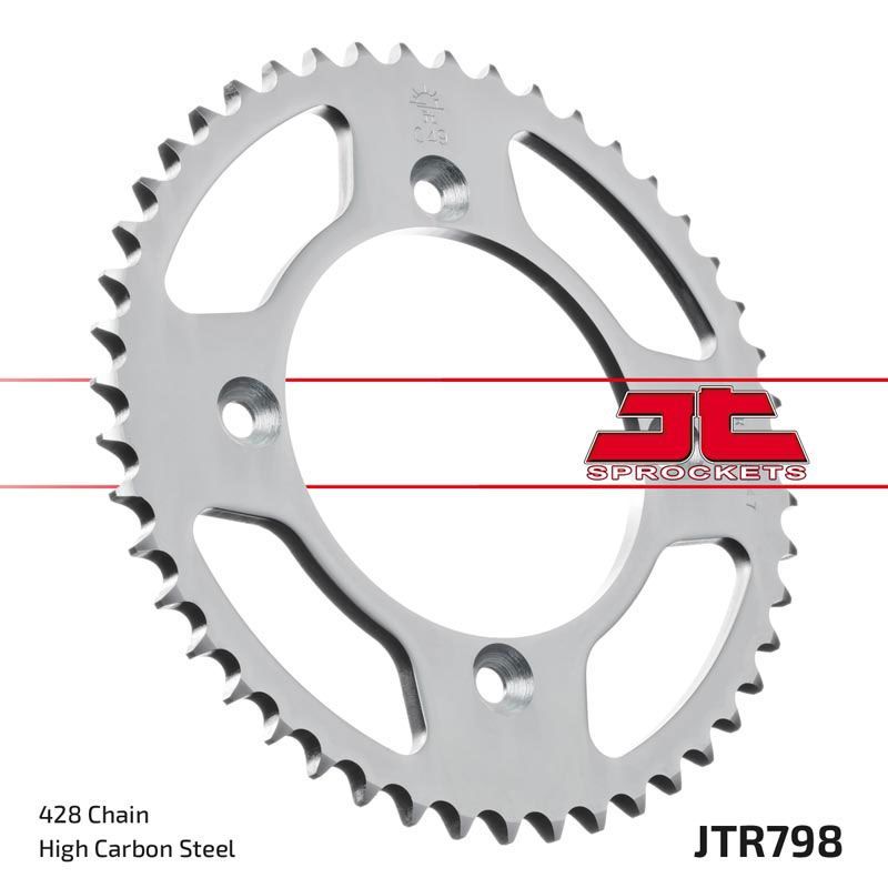 Load image into Gallery viewer, JT Sprockets Rear Steel Sprocket 52 Tooth 52T 428 Chain JTR798.52

