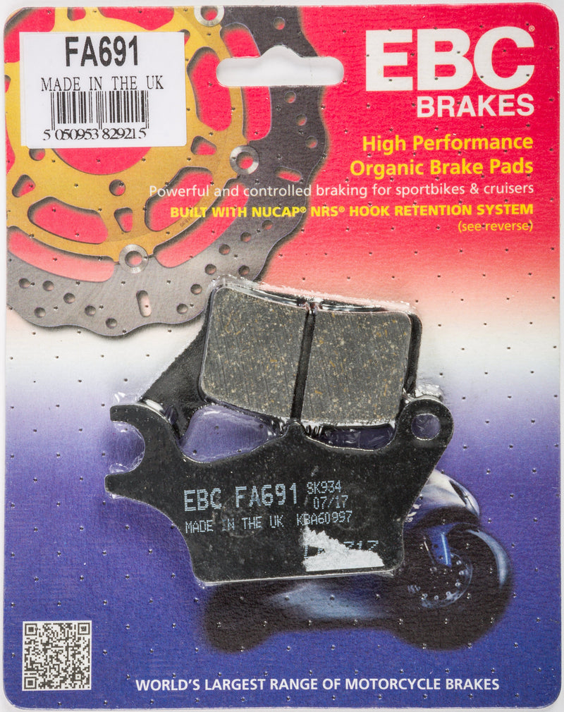 Load image into Gallery viewer, EBC 1 Pair Premium SFA Organic OE Replacement Brake Pads MPN FA691
