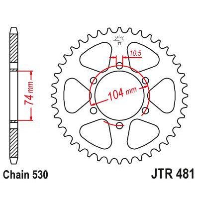 JT Sprockets Rear Steel Sprocket 45 Tooth 45T 530 Chain JTR481.45